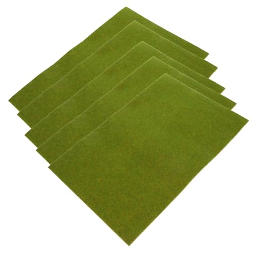 Hemobllo 5stücke Künstliches Gras Teiliges Rasenmatte Für Modelle Realistische Landschaftsdekoration Für Garten Sandtisch Miniaturprojekte Grünes Flockmaterial von Hemobllo