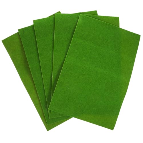 Hemobllo 5 Stück Gebäudemodell Turf Rasengras im Freien Grasteppich im Freien Kunstrasen für Hunde Modell Rasen Sandtisch-Kunstrasen Sandtisch, schneidbarer Rasen Plastik Light Green von Hemobllo