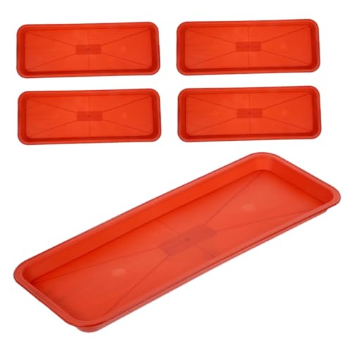 Hemobllo 5 Stück Kunststoffschale Pflanzgefäß Rechteck Tablett Pflanzer Wasserschale Unter Planter Wassertablett Blumentopf Untersetzer Atmungsaktives Pflanzerschale Pflanzschale Rot Pp von Hemobllo