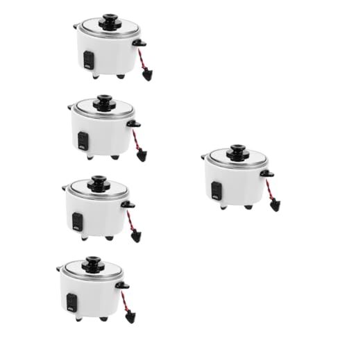 Hemobllo 5 Stück Mini-Elektro-Reiskocher Miniaturspielzeug vorgeben Dekoration winzig Mini-Reiskocher Modell reiskocher Mini-Küchenzubehör Simulation Reiskocher Metall von Hemobllo