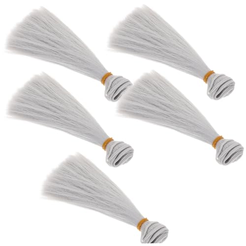 Hemobllo 5 Stück Teiliges Puppenperücken Glatte Puppenhaarverlängerungen DIY Puppenhaar Tressen für Kreative Puppen Dekoration und Reparatur Vielseitig Gestaltbare Puppenperücken von Hemobllo