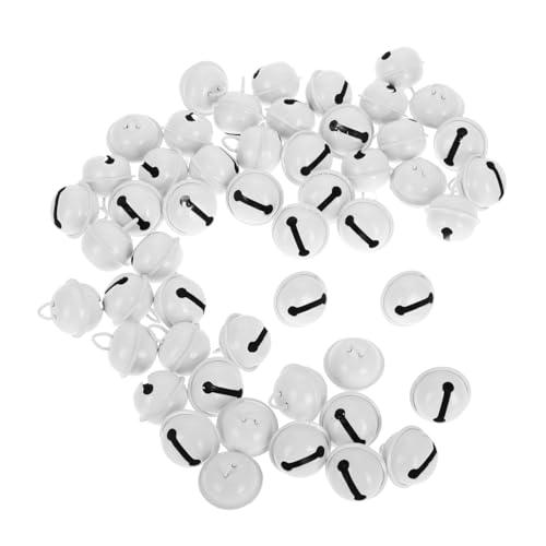 Hemobllo 50 Stück Bunte Lackierte Runde Metall Jingle Bells mit Klarem Weiße Mini Glöckchen für Weihnachtsdeko DIY Basteln Schmuckanhänger Party und Handwerkszubehör von Hemobllo