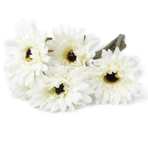 Hemobllo 5st Hochzeitsdekoration Künstliche Gerbera Künstliche Gänseblümchenstiele Echte Gerberagänseblümchen Simulation Gerbera- Dekorative Pflanze Herbst Weiß Braut Dekorative von Hemobllo