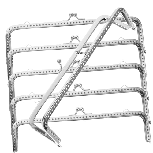 Hemobllo 6 Stück Teiliges Metall Taschenrahmen Vintage Silber für Handtaschen Geldbeutel Clutch und DIY Taschenherstellung mit Klassischem Kugelverschluss als Modisches Taschenzubehör Hemobllo 6 Stück Teiliges Metall Taschenrahmen Vintage Silber für Handtaschen Geldbeutel Clutch und DIY Taschenherstellung mit Klassischem Kugelverschluss als Modisches Taschenzubehör von Hemobllo