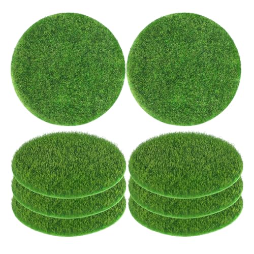 Hemobllo 8 Stück Simulierter Rasen in Mikrolandschaft künstliche Moosmatte Kunstrasen Feengartenzubehör im Freien Feenhaftes Gartengras Zen-Gartenzubehör Nylon Green von Hemobllo