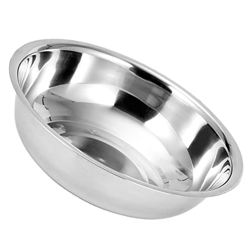 Hemobllo Becken aus Edelstahl Rundes Küchenbecken Edelstahl-Spülschüssel Korb Behälter coop spuelbecken waschtbecken Gemüsewaschbecken für den Haushalt Waschschüssel Rostfreier Stahl Silver von Hemobllo