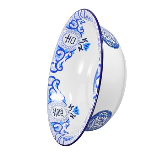 Hemobllo Enamelware Schüssel Vielseitige Schüssel Für Gemüsewaschen Teigmischen Servieren Von Suppen Und Klassisches Design Blau von Hemobllo