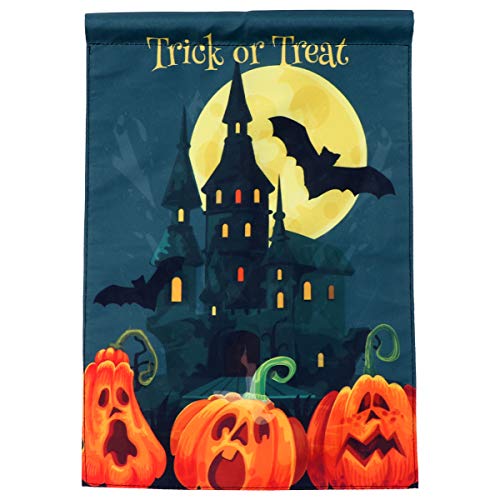 Hemobllo Garten Dekoration im Freien Kürbis Schloss Fledermaus Garten Fahne Fröhliches Halloween-Hängezeichen Outdoor-Dekor schilder Flaggen vertikale Halloween-Flagge vertikale Flagge leer von Hemobllo