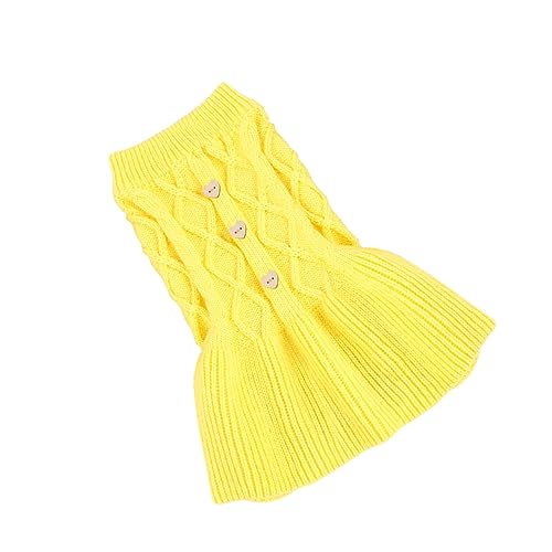 Hemobllo Frühlingspullover für Haustiere Gelber Bequemer Strickpullover mit Zwei Beinen Niedliches Katzen und in S Geeignet für Kleine Welpen und Katzen von Hemobllo