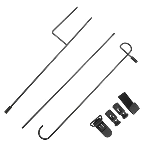 Hemobllo Garten Fahnenmast Gartenflagge Ständer für Gartenfahnenhalter Fahnenaufhänger für den Außenbereich Gartenfahnenhalter, Standstange Gartenstange für Flagge Schmiedeeisen Schwarz von Hemobllo