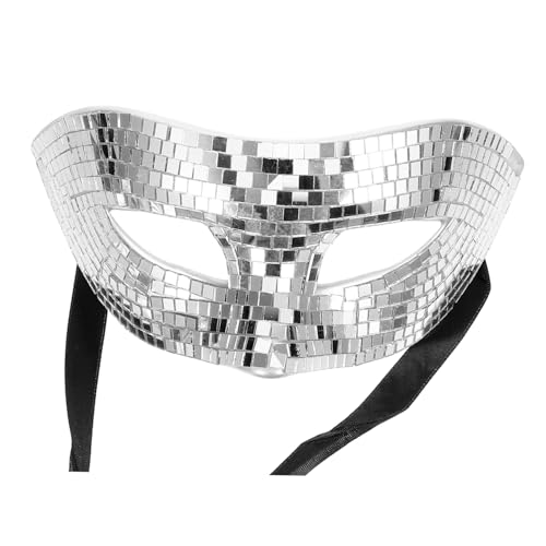 Hemobllo Glitzer Masquerade Halbgesichts Maske Damen Party Maske Silber Handgefertigt für Halloween Karneval Cosplay Festival Ball Geburtstagsfeier von Hemobllo