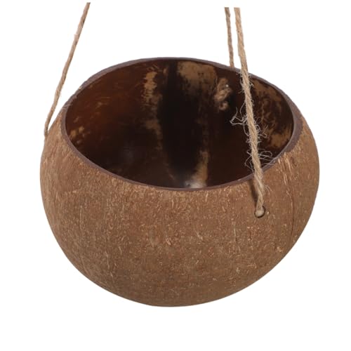 Hemobllo Hängende Pflanzgefäße Natürlicher Kokosnussschale Mit Seil Dekorative Blumenampel Für Garten Balkon Und Innenräume Für Kleine Pflanzen Und Kreative Gartenideen von Hemobllo