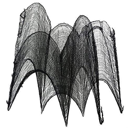 Hemobllo Halloween Dekostoff Schwarz Gruseliges für Party Deko Indoor Outdoor Halloween Party Supplies Atmosphärische Spuk Dekoration für Fenster Türen Tische Stühle von Hemobllo