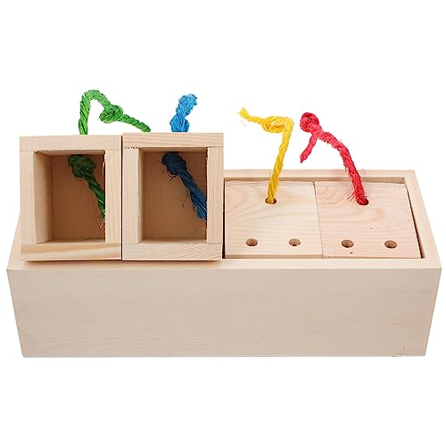 Hemobllo Hamster aus Robustem Holz Futterbox für Kleintiere Beißfestes Beschäftigungsspielzeug Fördert Bewegung und Beschäftigung für Hamster Meerschweinchen Kaninchen von Hemobllo