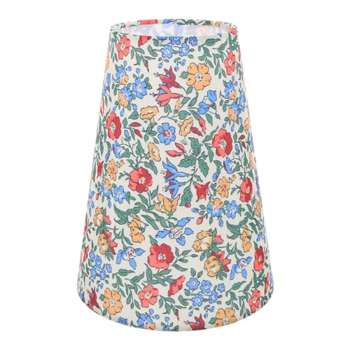 Hemobllo Lampenschirm Aus Stoff: Lampenschirm Aus Stoff Im Retro-Stil Mit Blumenmuster – Lampenfassung Mit Clip Zum Aufstecken – E27-Lampenschirm Aus Stoff Als Ersatz Für Tischlampen Und von Hemobllo