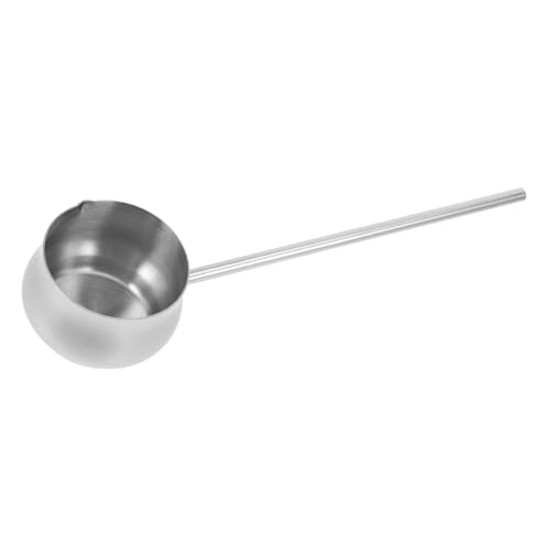 Hemobllo Langgriff Ölspritzpfanne Mehrzweck-heißölpfanne Butterpfannen Mini-saucenpfanne Kleiner Butterwärmertopf Buttermeld Mini-butterschmelztiegel Seifengießkrug Rostfreier Stahl Silber von Hemobllo