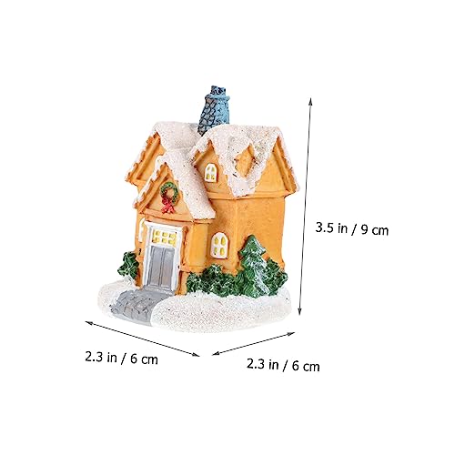 Hemobllo Leuchtendes Resin Miniatur Weihnachtshaus Deko mit LED Licht für Winterfest Tischdekoration Wohnzimmer Garten Feier Hemobllo Leuchtendes Resin Miniatur Weihnachtshaus Deko mit LED Licht für Winterfest Tischdekoration Wohnzimmer Garten Feier von Hemobllo