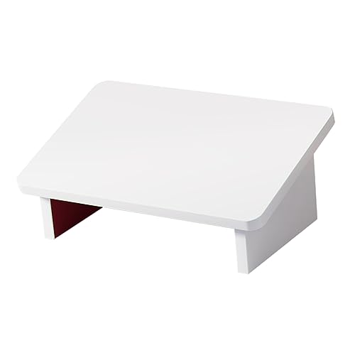 Hemobllo Multifunktionaler Fußhocker aus Holz Ergonomischer Fußstützstuhl für Büro und Zuhause Kleiner Tritthocker zur Entlastung und Bequemen Fußpositionierung Wärmeweißer Fußru Ckenstuhl von Hemobllo