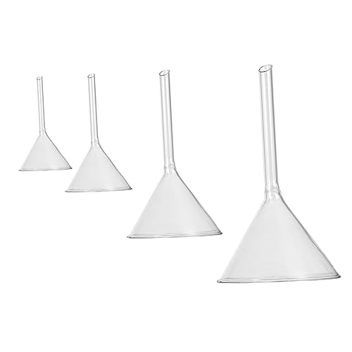 Hemobllo Multitools Handwerkzeuge 4 set- Dreieckstrichter Kurzhalstrichter Dickes Hochtemperaturbeständiges Werkzeug (40 Mm + 50 Mm + 75 Mm + 100 Mm) Trichterglaswaren Wasserflasche von Hemobllo
