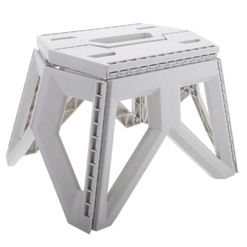 Hemobllo Outdoor-Klapphocker tragbarer Sitz Tragbare Stühle für Erwachsene Klappbarer Campinghocker Angelhocker Campingsitz Klapphocker für Erwachsene tragbare Stühle, klappbar Plastik Weiß von Hemobllo