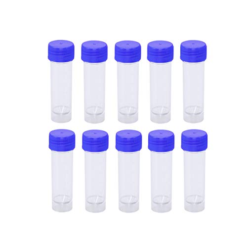 Hemobllo Probenbecher mit Schraubdeckel Proben Behälter ohne Etikett Labor Medizinische Verwendung 25-30ml 10 Stück von Hemobllo