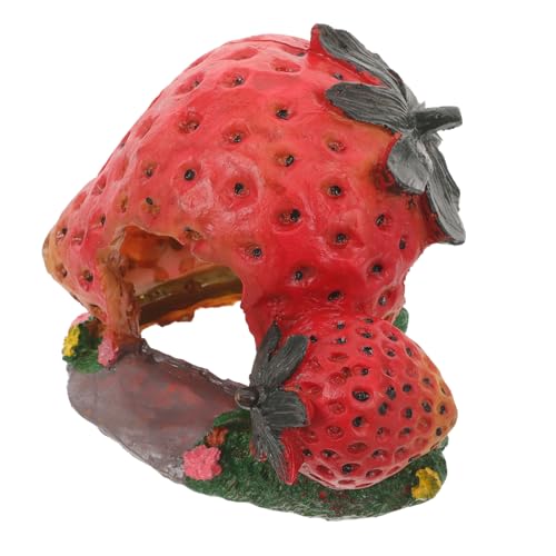 Hemobllo Resin Reptilien Versteck Höhle Erdbeerform Schildkröten Tank Dekoration Praktische Versteckmöglichkeit für Kleine Eidechsen Frösche und Schlangen Hemobllo Resin Reptilien Versteck Höhle Erdbeerform Schildkröten Tank Dekoration Praktische Versteckmöglichkeit für Kleine Eidechsen Frösche und Schlangen von Hemobllo
