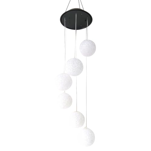 Hemobllo Solar Hängeleuchten Windspiel Lampe LED Windspiele Solar Windspiele Kronleuchter Windspiel LED Weiß von Hemobllo
