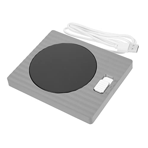 Hemobllo USB Tassenwärmer mit Stufiger Temperaturregelung Grauer Heizuntersetzer für Büro und Zuhause Kompakter Becherwärmer für Kaffee Tee Kakao Tragbarer USB Becherhalter ohne Adapter von Hemobllo