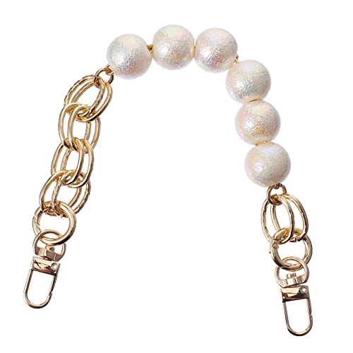 Hemobllo Weiße Perlenhandtaschenkette Metallkette für Clutch Bag Damen Abendtasche Modisches Accessoire für Hochzeit Party Alltag von Hemobllo