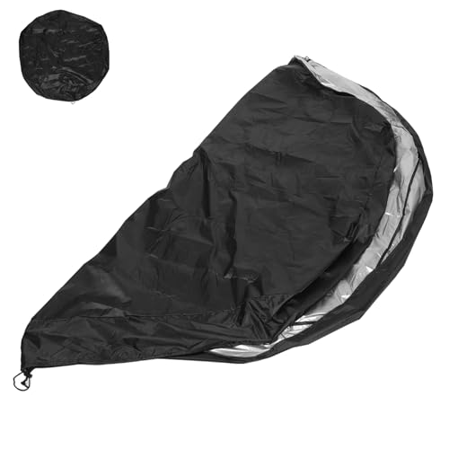Hemobllo wasserdichte Sonnenschand Schwimmbadabdeckung Aufblasbare Poolabdeckung Sandkastenabdeckung Sandkastenüberdachung Sandkastendach Poolabdeckungen Schwarz Polyester (Polyester) von Hemobllo