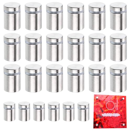 24 -pcs -Abstandsschrauben für Glas/Acryl, 19x25 mm Edelstahlschild -Abstandsschrauben mit verstellbarer Kappe, Stand vor Wandhalterungen für Werbung, Halloween -Dekor von Hemore