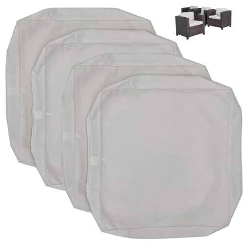 4PCS Outdoor Stuhl Kissenbedeckung, 22 x 20 x 4 Zoll wasserdicht von Hemore