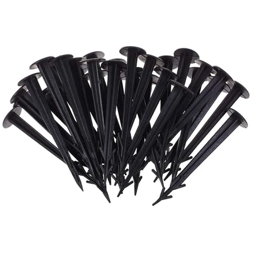 50pcs Landschaftseinsätze, 4, 5 Zoll Schweren Plastik -Unkraut -Barriere -Einsätze mit Barb, Wiederverwendbare Landschaft Stoffstifte für Garten Yard Rasen, Unkraut Barriere von Hemore