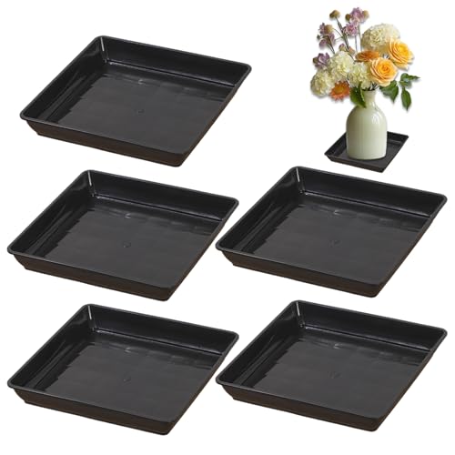 5pcs Pflanzenunter Untertasse, 11, 8 x 11, 8 Zoll eingedickte Plastikpflanze Tropfschale, Schwerlastblumentopf -Untertassen, Pflanzgefäße für Außen- und Innen- und Halloween -Dekoration von Hemore