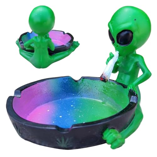 Aschenschale, 4,9 Zoll lustige grüne Alien Aschenbecher für Unkraut, Fantasie Alien Ash Tabletts Indoor Unkraut für Home Office Ornament von Hemore