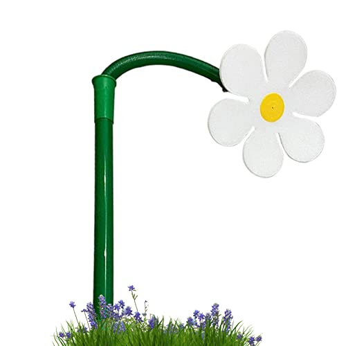 Crazy Daisy Sprinkler für Hof, 29,9 -Zoll -Tanz -Blumensprinkler mit Wasserpfeifanpassung, Gartenrasen Sprinkler für Garten Kinder Spielen (weiß) von Hemore