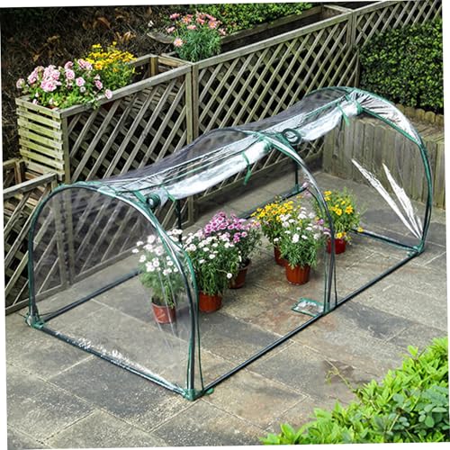 Hemore Gewächshausabdeckung, 51x24x20 Zoll wasserdicht für klare Plastik-Gewächshaus-Ersatzabdeckung mit Roll-up-Reißverschluss-Tür für Gartenanlagen, Austausch von Hemore
