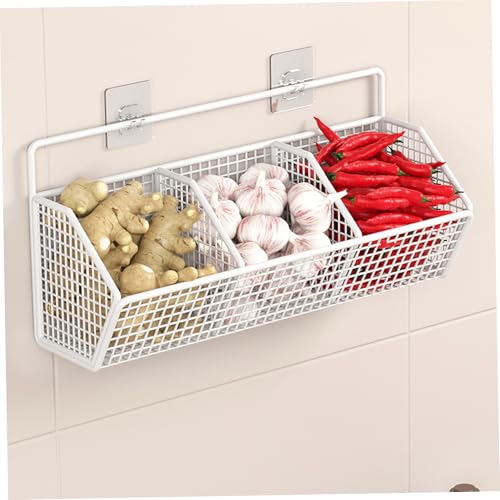 Hemore Hanging Korb, 3 Gitter selbst klebendem Metallnetz Wandkorb Abnehmbare Lebensmittelablagerungen für Küche, Badezimmer, Schränke, Weiß, Halloween-Dekoration Hemore Hanging Korb, 3 Gitter selbst klebendem Metallnetz Wandkorb Abnehmbare Lebensmittelablagerungen für Küche, Badezimmer, Schränke, Weiß, Halloween-Dekoration von Hemore
