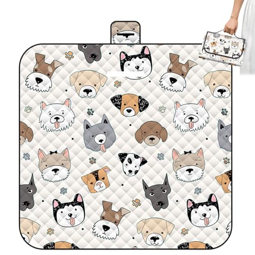 Hemore Picknickdecke 59x79 Faltbares Cartoon Tiermuster Campingdecke mit Totes Wasser und öld hautfreundlicher Maschinenwaschbares Outdoor -Zubehör, Camping von Hemore