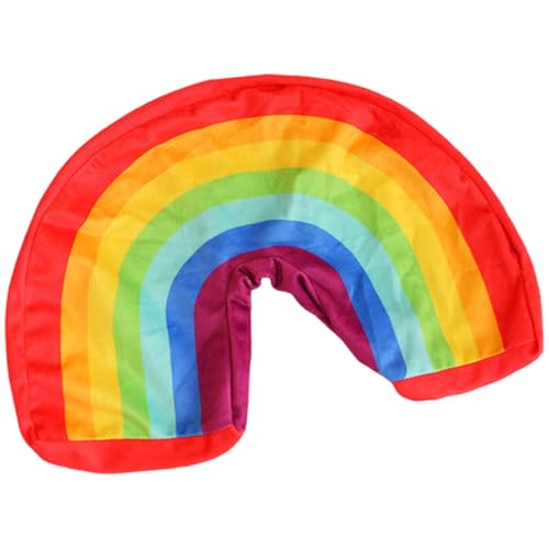 Hemore Regenbogenkissen, 13, 8 Zoll weiches, kurzes Plüschkissen Covers, Bogenförmiger Regenbogendekor für Kinder, Klassenzimmer, Zuhause, Halloween-Dekoration von Hemore