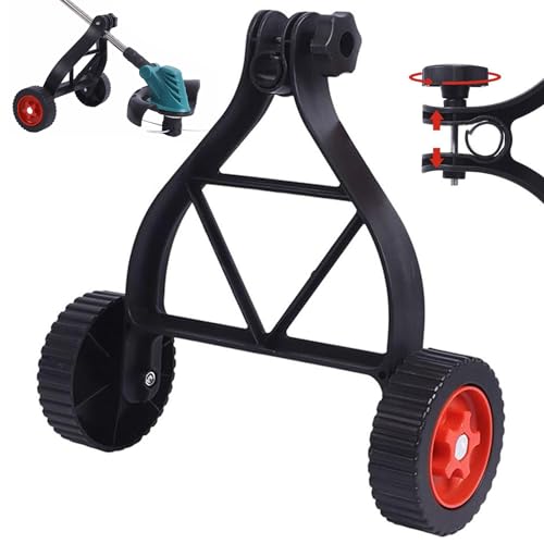 Hemore Saite Trimmer Wheel -Befestigung, verstellbare Schnurschneider -Stützräder, Auxiliary Walk hinter Unkraut -Wacker -Rädern, Grasschneiderhalter für Rasenmäherteile (schwarz) von Hemore