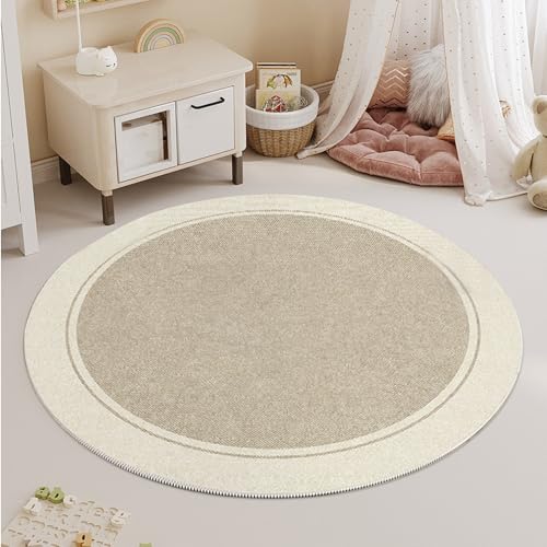 Hemore Wohnzimmer Teppich, 47 '' Kristall Samt Runde Teppich mit Rutschträger, weicher und gemütlicher Runde mit geringer Wartung für hohe Verkehrsbereiche im Wohnzimmer, Schlafzimmer von Hemore