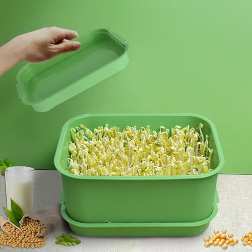 Microgreens Wachstumstabletts, BPA Free PP Bodenfreies Sprouting-Tablett stapelbare platzsparende Pflanztopf für das Anbau von Soja Spohnensprossen, Brokkoli, Alfalfa und Microgreens, Halloween Decor von Hemore
