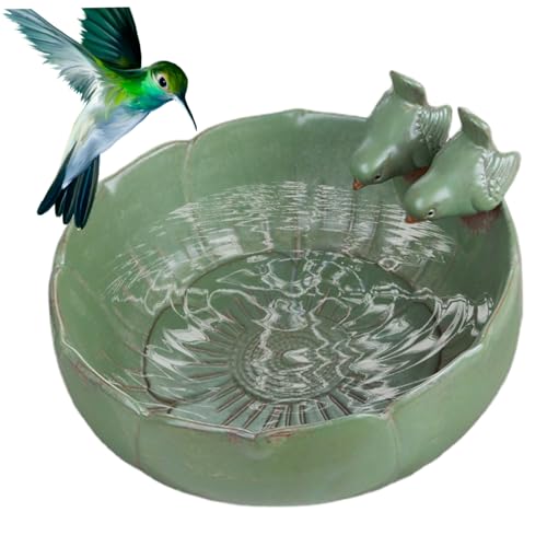 Vogelbadschale, 8, 3 x 4, 7 Zoll Keramik Vogelhäuschen, Vintage Garden Bowl, Outdoor Decor für Garten, Aquarium, Hinterhof, Innen-, Halloween -Dekoration von Hemore