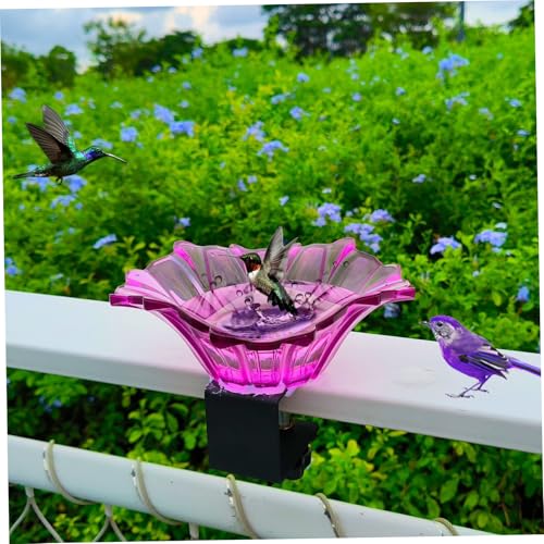 Vogelbadschüssel, 7x5 bletalförmige Plastik -Vogel -Wasserfuttermittel mit Verstellbarer Stahlzaunklemme, multifunktionale Badschale für Garten Yard Rasen, Bad für draußen Vogelbadschüssel, 7x5 bletalförmige Plastik -Vogel -Wasserfuttermittel mit Verstellbarer Stahlzaunklemme, multifunktionale Badschale für Garten Yard Rasen, Bad für draußen von Hemore