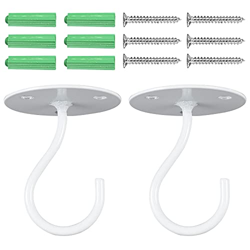 Hemoton Deckenhaken für Hängende Pflanzen,2 Stück Edelstahl Haken für Pflanzkörbe, Wandhalterungs Laternen Kleiderbügel Blumenpflanzentöpfe Halterung mit Schrauben zum Aufhängen von Vogelfutterspender von HEMOTON