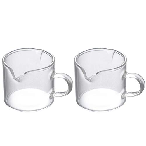 Hemoton 2 Stücke Milchkanne 75ml Milchkännchen Glas Sauciere Soßenkanne Mini Schälchen Dipschalen Kaffeetasse Kleine Servierschalen Saucen Schüssel Milch Krug Sahne Kanne für Kaffee Bacher von HEMOTON