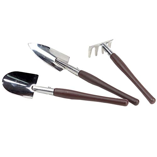 Hemoton Handheld-Garten-Werkzeug-Set, 3-teilig, Mini-Harke, Schaufel-Set, Zubehör für Blumentopf, Garten, Balkon am Strand von HEMOTON