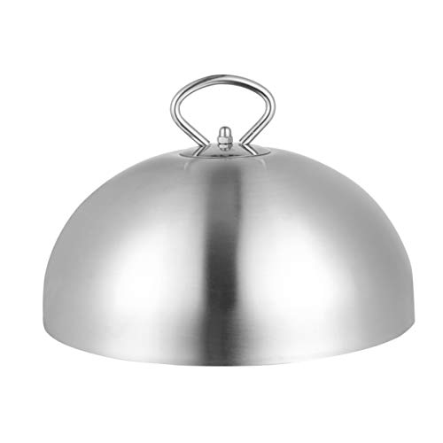 HEMOTON Edelstahl- Steakabdeckung Burgerabdeckung Schöpfglocke Teppanyaki- Deckel Anti- Öl- Spritzer Lebensmittelabdeckung Käseschüssel- Deckel, 20 cm von HEMOTON