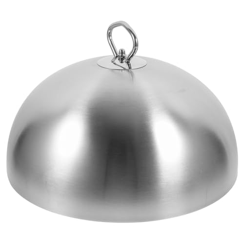 HEMOTON Edelstahl- Steakabdeckung Burgerabdeckung Schöpfglocke Teppanyaki- Deckel Anti- Öl- Spritzer Lebensmittelabdeckung Käseschüssel- Deckel, 24 cm von HEMOTON